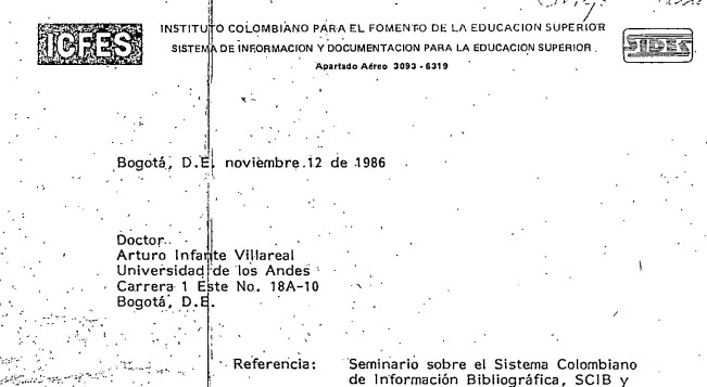 Imagen para Seminario sobre el Sistema Colombiano de Información Bibliográfica, SCIB y de su operación en equipos IBM.