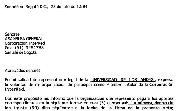 Imagen para Uniandes como miembro titular Corporación InterRed