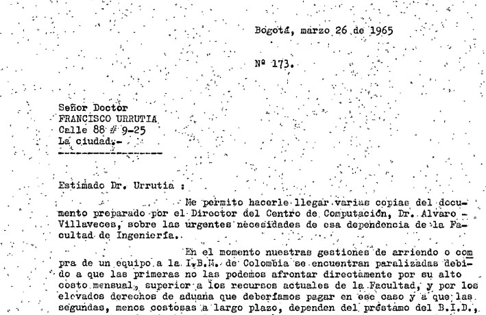 Imagen para Necesidad de compra de un computador IBM (1965)