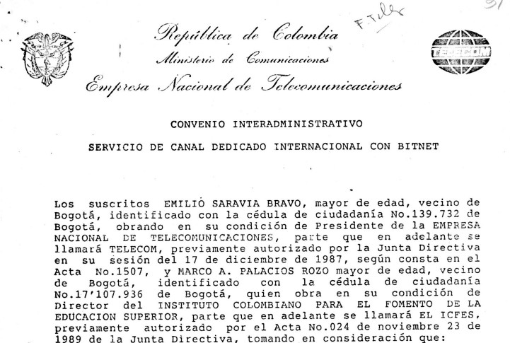 Imagen para Convenio Interadministrativo entre TELECOM e ICFES sobre servicio de canal dedicado internacional con BITNET