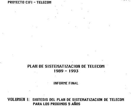 Imagen para Plan de sistematización de TELECOM 1989-1993