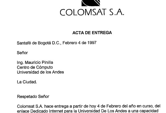 Imagen para Entrega de enlace dedicado de Internet para la Universidad de los Andes