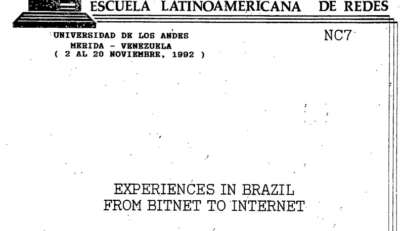 Imagen para Experiences in Brazil from Bitnet to Internet
