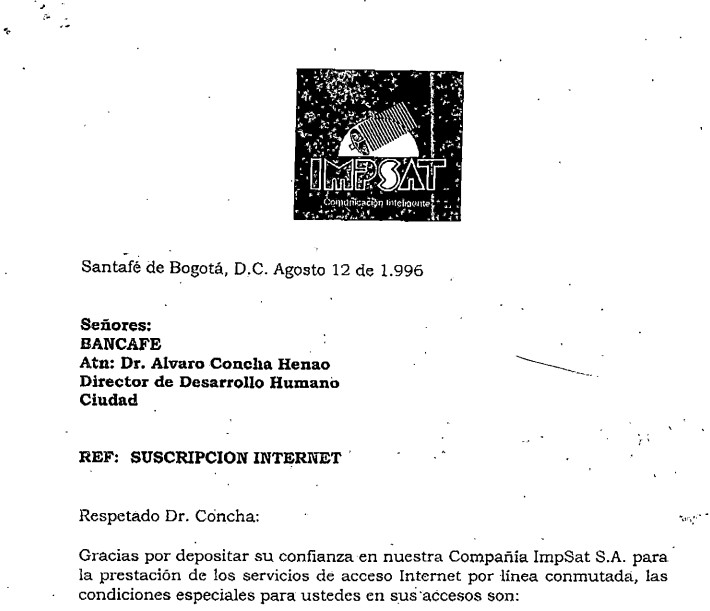 Imagen para IMPSAT: Ofrecimiento y costo de conexión a internet