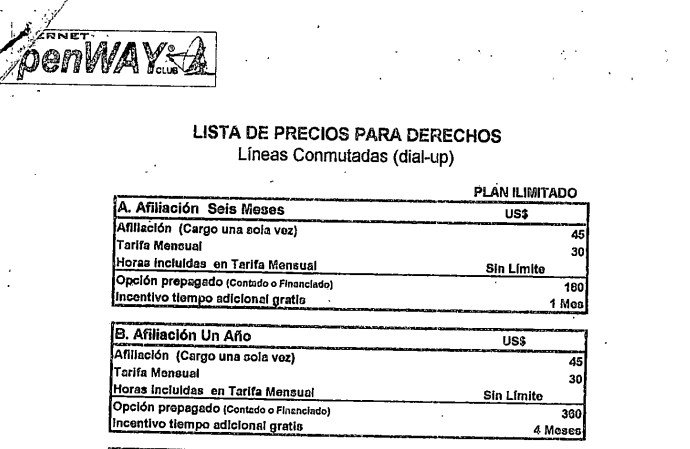 Imagen para Contrato y lista de precios de Openway