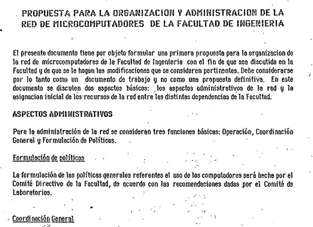 Imagen para Propuesta para la organización y administración de la Red de microcomputadores de la facultad de ingeniería
