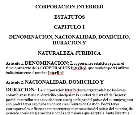 Imagen para Estatutos de InterRed